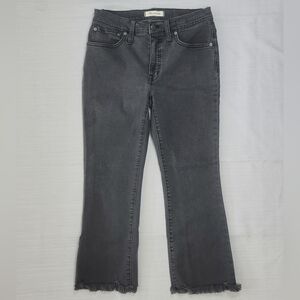 Madewell Petite Cali Demi-Boot Jeans Womens 27P Berkeley Black Chewed Hem